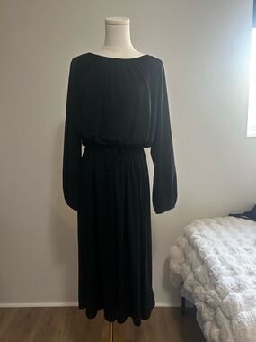 Who What Wear Black Bishop Sleeve Dress